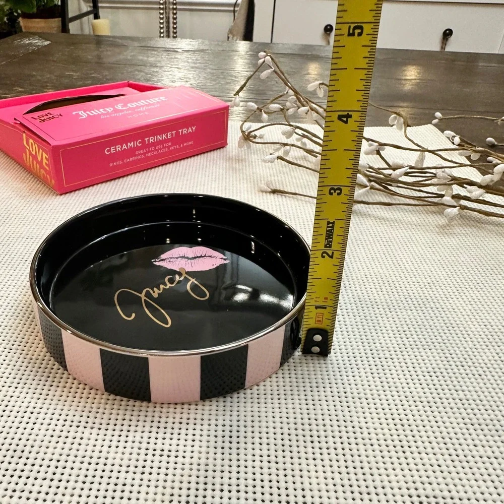 Juicy Couture‎ Ceramic Trinket  jewelry Multipurpose Round Dish Tray NEW
